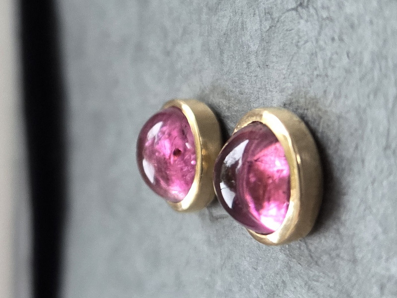 Rosa Turmalin-Ohrstecker – Bild 4